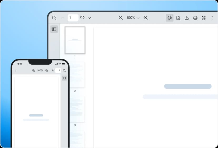 React PDF Kit responsive PDF viewer adapting layout across mobile, tablet, and desktop screen sizes