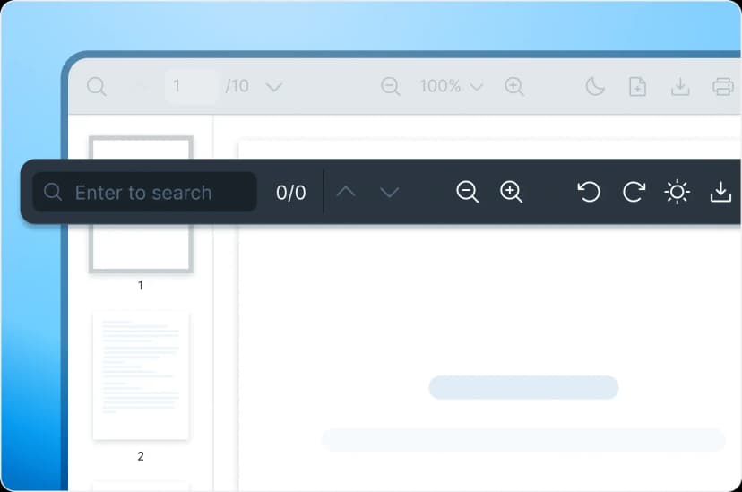 React PDF Viewer customizable top bar with developer-configurable toolbar buttons and layout options