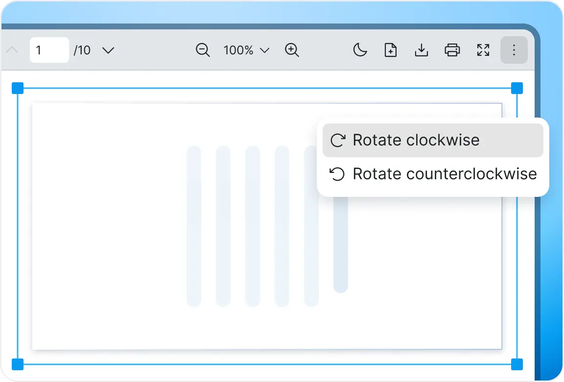 React PDF Viewer rotate tool rotating a PDF document clockwise and counterclockwise in a React app