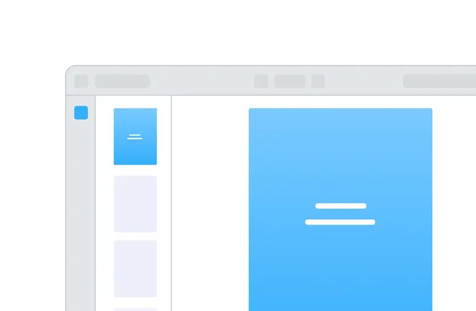 React PDF Viewer sidebar showing thumbnail previews of all PDF pages in light mode